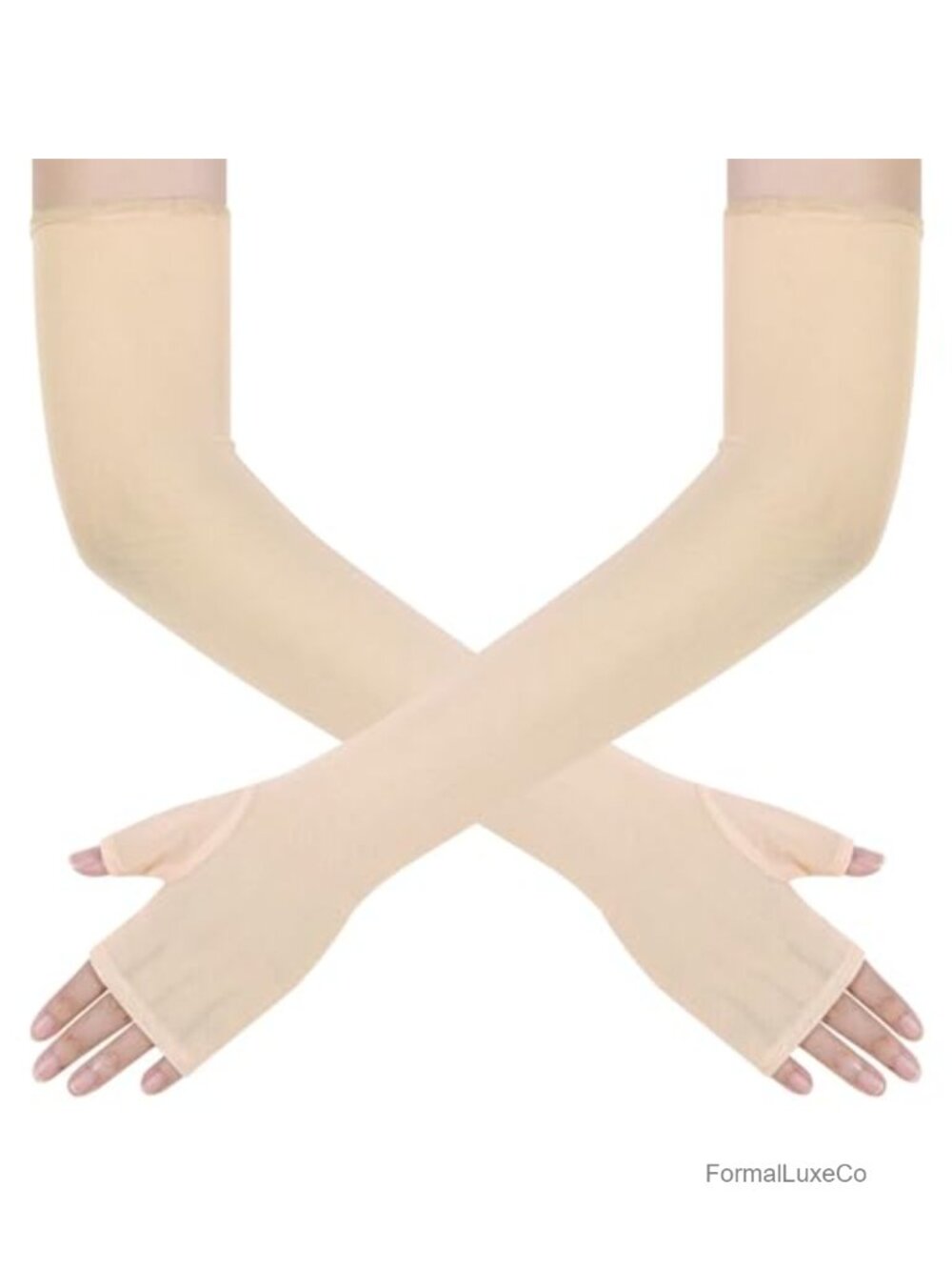Fingerless Sheer Tulle Mesh Gloves Elbow Length Opera Wedding Bridal